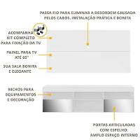 Rack Com Espelho E Painel Com Suporte Para Tv Até 65´´ Flórida Fg3139 Branco