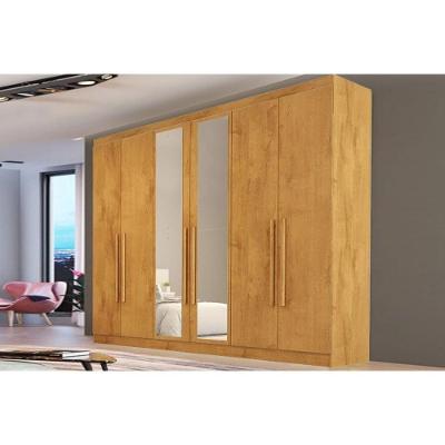 Guarda Roupa Casal 6 Portas (2 C/ Espelho) E 4 Gavetas Oslo Peroba - Europa