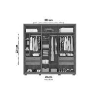 Guarda Roupa Casal 6 Portas (2 C/ Espelho) E 4 Gavetas Cleo Lux Freijo/sued Mr - Caemmun - 6