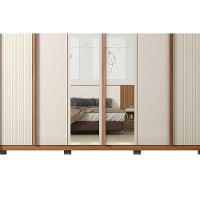 Guarda Roupa Casal 6 Portas (2 C/ Espelho) E 4 Gavetas Cleo Lux Freijo/sued Mr - Caemmun - 9