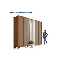 Guarda Roupa Casal 6 Portas (2 C/ Espelho) E 4 Gavetas Cleo Lux Freijo/off White Mr - Caemmun - 5