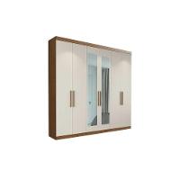 Guarda Roupa Casal 6 Portas (2 C/ Espelho) E 2 Gavetas Ph1707 Cedro/off White - Herval - 1