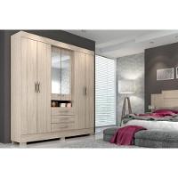 Guarda Roupa Casal 6 Portas (2 C/ Espelho) E 3 Gavetas Débora Cinamomo/off White - Acp - 8