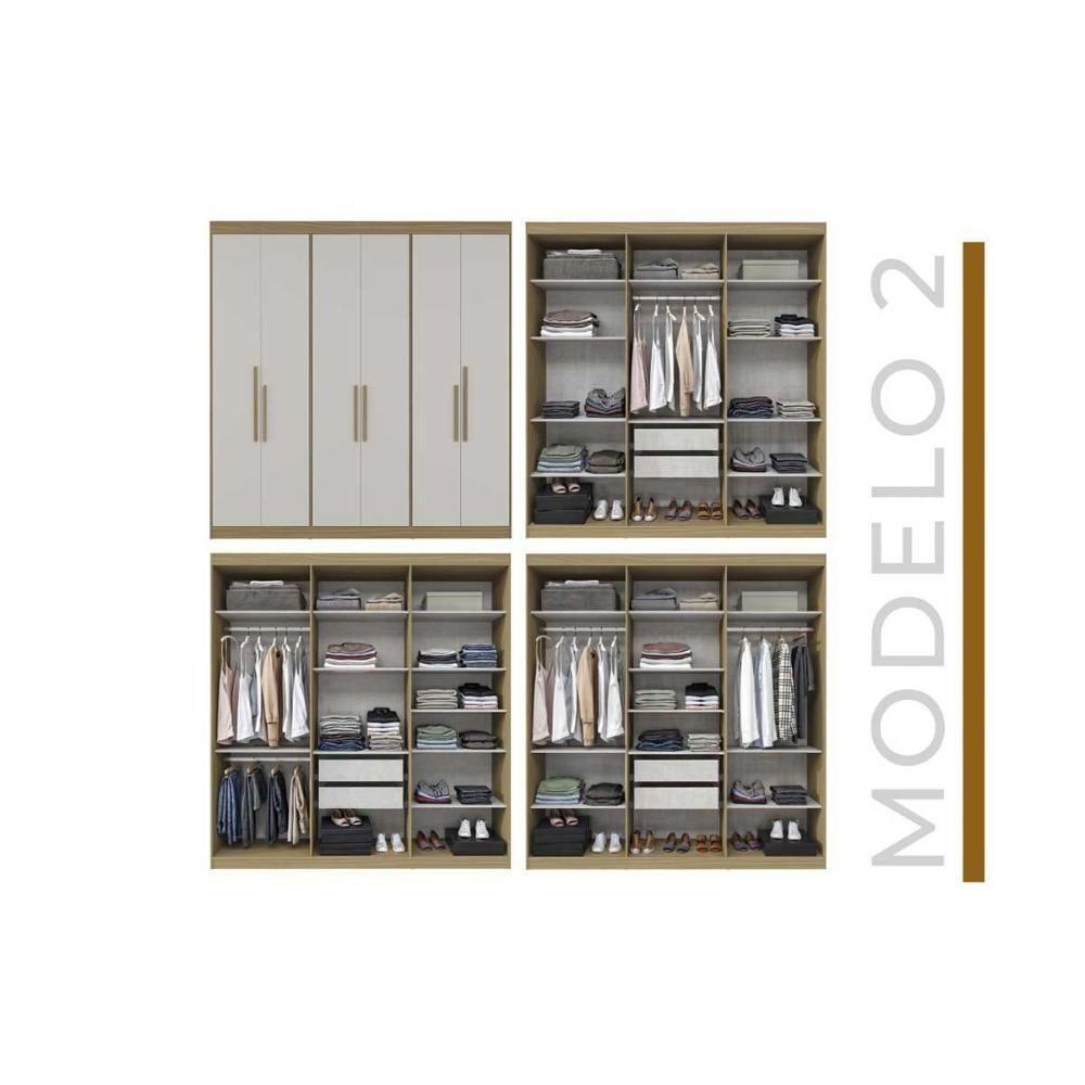 Guarda Roupa Casal 6 Portas (2 C/ Espelho) E 2 Gavetas Ph 1804 Cedro - Herval - 6