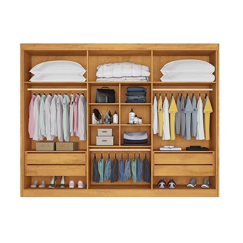 Guarda Roupa Casal 6 Portas (2 C/ Espelho) E 4 Gavetas Alba Plus Off White/peroba - Europa - 3