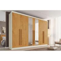 Guarda Roupa Casal 6 Portas (2 C/ Espelho) E 4 Gavetas Alba Plus Off White/peroba - Europa - 1