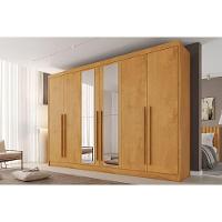 Guarda Roupa Casal 6 Portas (2 C/ Espelho) E 4 Gavetas Alba Plus Off White/peroba - Europa - 4