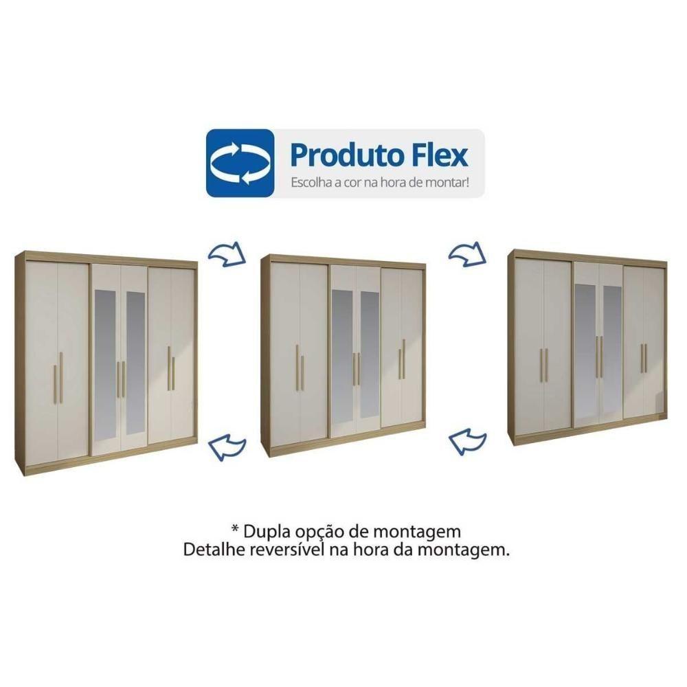 Guarda Roupa Casal 6 Portas (2 C/ Espelho) E 2 Gavetas Ph 1804 Cedro/fendi - Herval - 2