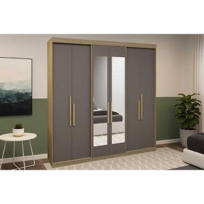 Guarda Roupa Casal 6 Portas (2 C/ Espelho) E 2 Gavetas Ph 1804 Cedro/fendi - Herval