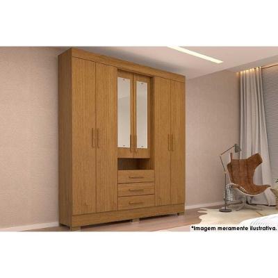 Guarda Roupa Casal 6 Portas (2 C/ Espelho) E 3 Gavetas Débora Cinamomo - Acp