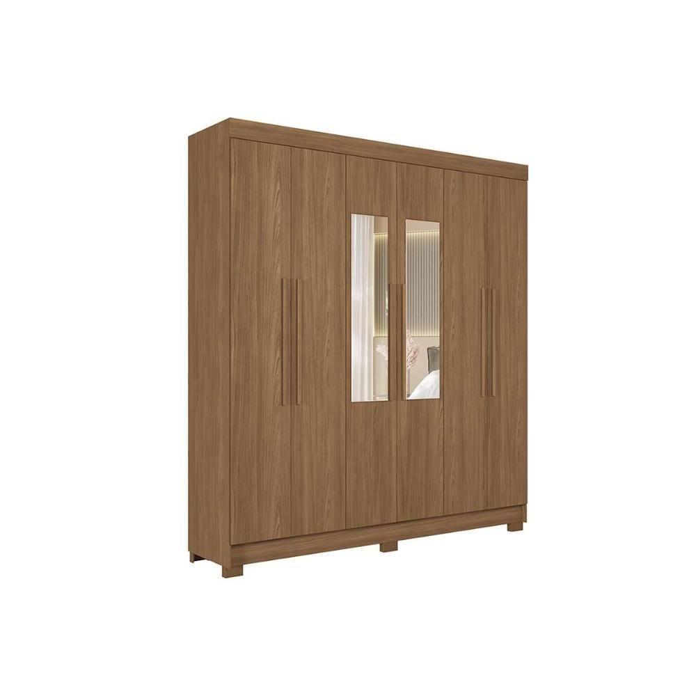 Guarda Roupa Casal 6 Portas (2 C/ Espelho) E 2 Gavetas C/ Pés Toledo Jatobá - Santos Andirá - 2