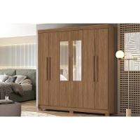 Guarda Roupa Casal 6 Portas (2 C/ Espelho) E 2 Gavetas C/ Pés Toledo Jatobá - Santos Andirá - 1