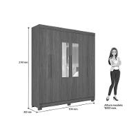 Guarda Roupa Casal 6 Portas (2 C/ Espelho) E 2 Gavetas C/ Pés Toledo Jatobá - Santos Andirá - 9