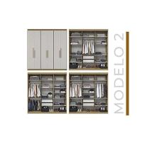 Guarda Roupa Casal 6 Portas (2 C/ Espelho) E 2 Gavetas Ph 1804 Carvalho/fendi - Herval - 6