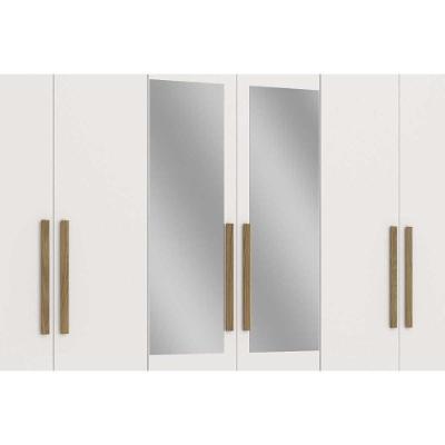 Guarda Roupa Casal CB01M569 6 Portas de Bater 2 Gavetas Canela MDF Kappesberg
