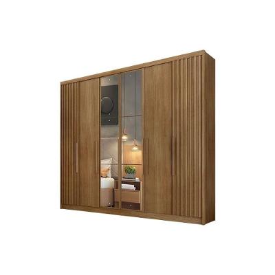Guarda Roupa Casal 6 Portas (2 C/ Espelho E 2 Ripadas) E 6 Gavetas Bolonha/santoro Cumaru 23 - Novo Horizonte