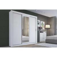 Guarda Roupa Casal 3 Portas De Correr C/ Espelho E 2 Gavetas Ph 1681 Branco - Herval - 1