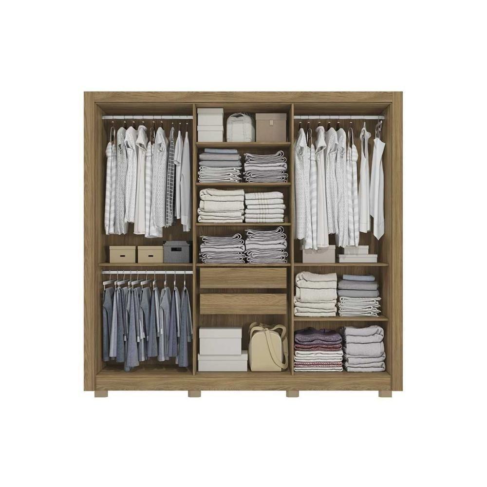 Guarda Roupa Casal 6 Portas E 2 Gavetas C/ Pés Cb02m569 Canela - Kappesberg - 3