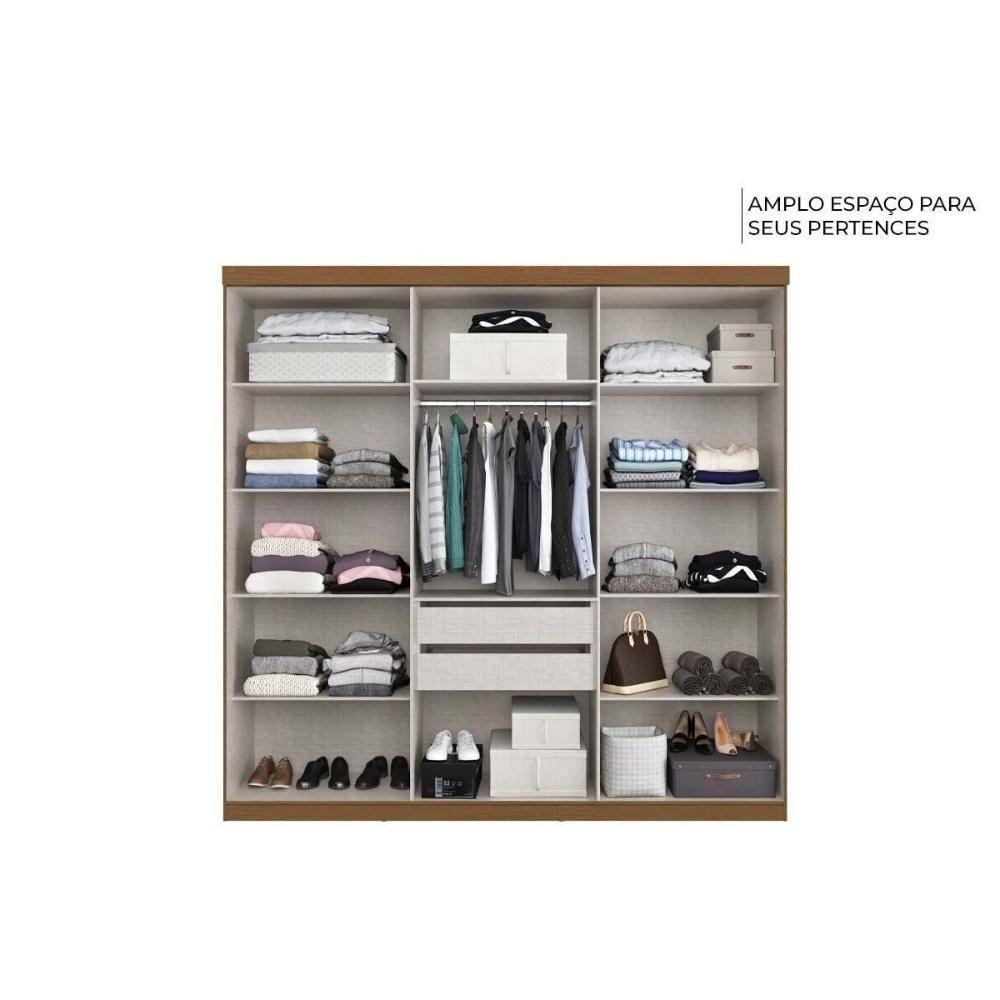 Guarda Roupa Casal 6 Portas C/ 2 Gavetas Ph 1707 Nogueira/off White - Herval - 3