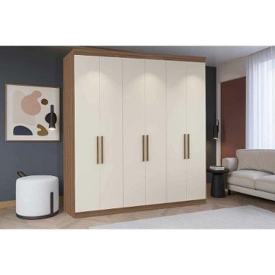 Guarda Roupa Casal Ph 1707 6 Portas de Bater 2 Gavetas Off White