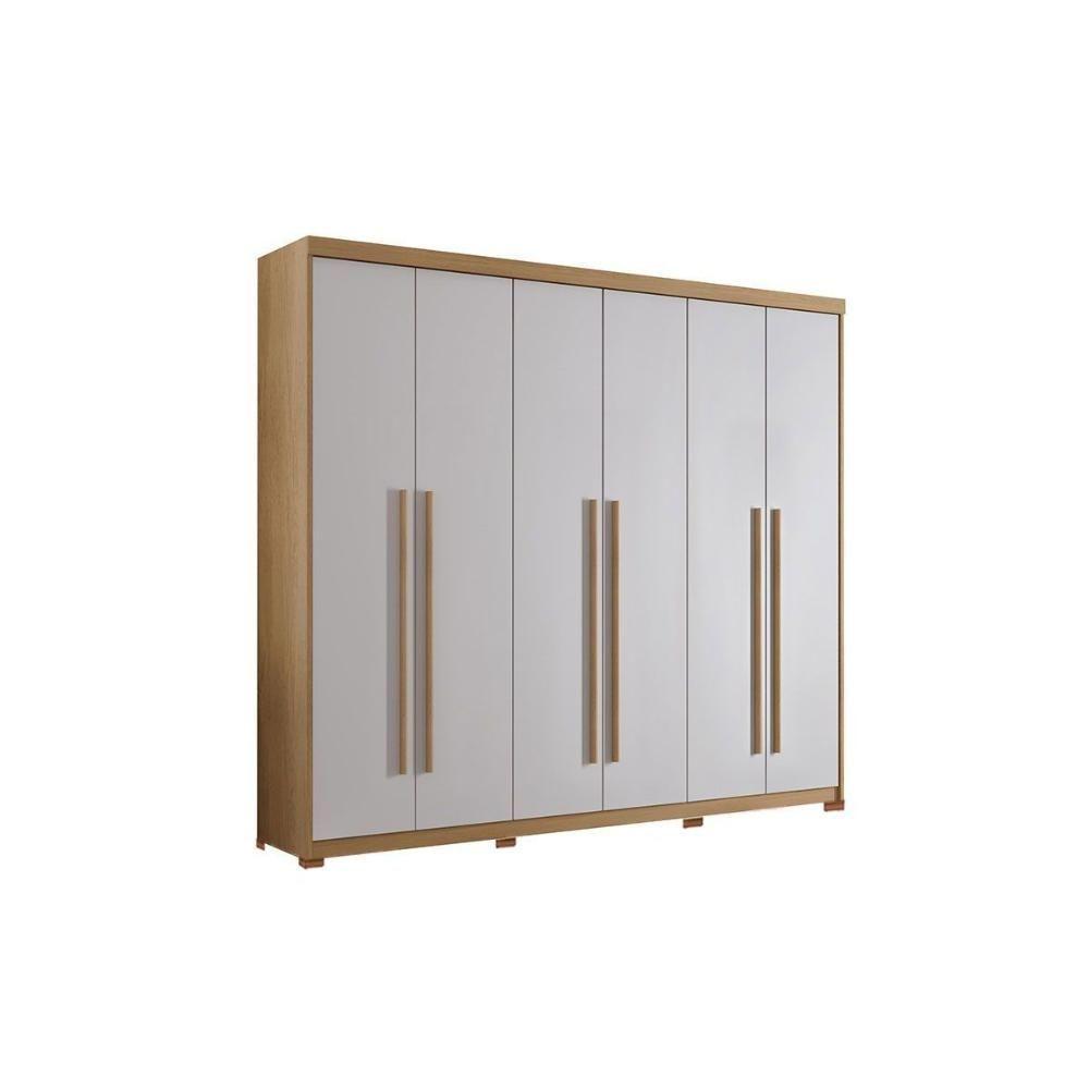 Guarda Roupa Casal 6 Portas (4 Frisadas) E 2 Gavetas C/ Pés Hawaii Naturale - Rufato - 2
