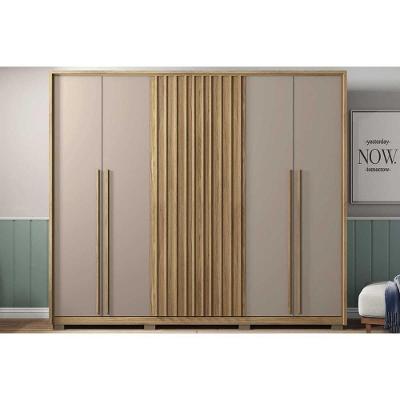 Guarda Roupa Casal 6 Portas (2 Ripadas) E 6 Gavetas New Comodus Buriti/fendi - Caemmun