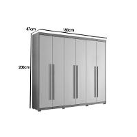 Guarda Roupa Casal 6 Portas (4 Frisadas) E 2 Gavetas C/ Pés Hawaii Naturale/off White - Rufato - 5