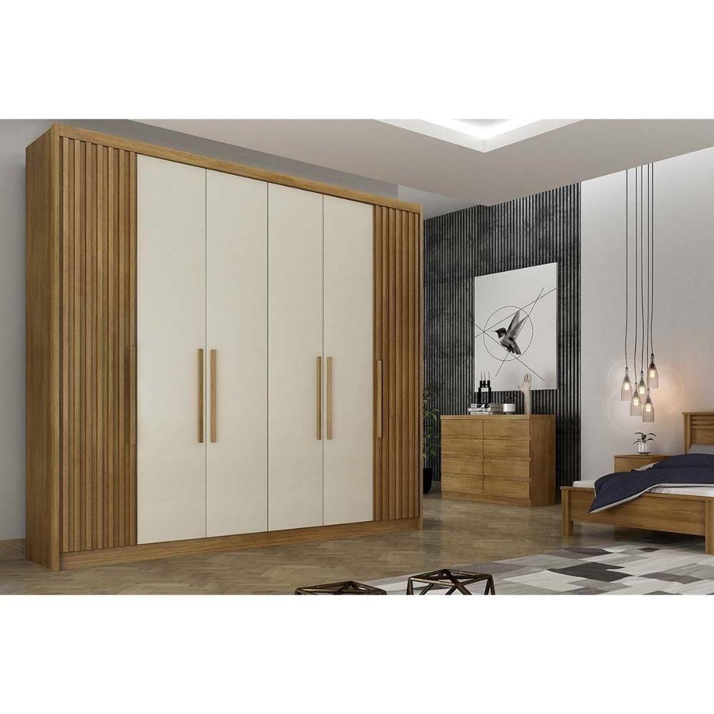 Guarda Roupa Casal 6 Portas (2 Ripadas) E 8 Gavetas Bolonha/santoro Cumaru/fendi 25 - Novo Horizonte - 1