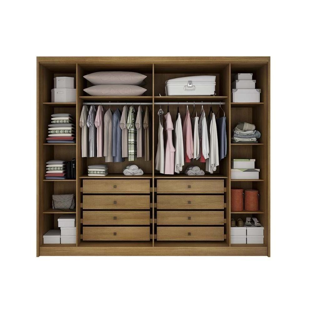 Guarda Roupa Casal 6 Portas (2 Ripadas) E 8 Gavetas Bolonha/santoro Cumaru/fendi 25 - Novo Horizonte - 3
