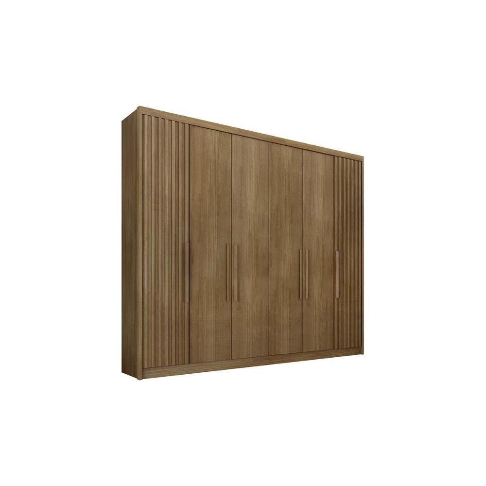 Guarda Roupa Casal 6 Portas (2 Ripadas) E 8 Gavetas Bolonha/santoro Cumaru/fendi 25 - Novo Horizonte - 6