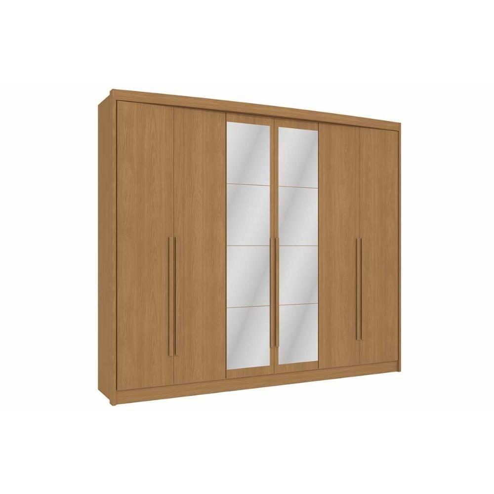 Guarda Roupa Casal 6 Portas (2 C/ Espelho) E 6 Gavetas Cb02n566 Canela - Kappesberg - 1