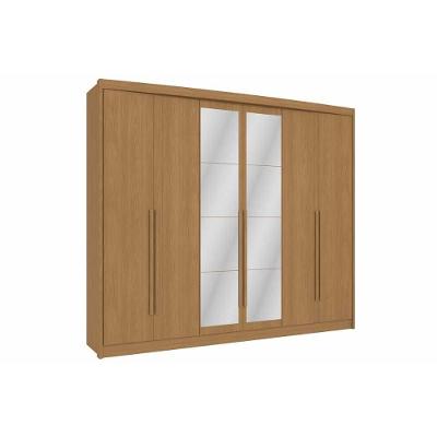 Guarda Roupa Casal 6 Portas (2 C/ Espelho) E 6 Gavetas Cb02n566 Canela - Kappesberg