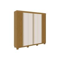 Guarda Roupa Casal 6 Portas (2 Ripadas) E 6 Gavetas Eliza Branco/cinamomo - Acp - 7