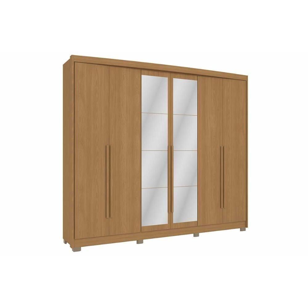 Guarda Roupa Casal 6 Portas (2 C/ Espelho) E 6 Gavetas Cb01n566 Nogueira/macadamia - Kappesberg - 1