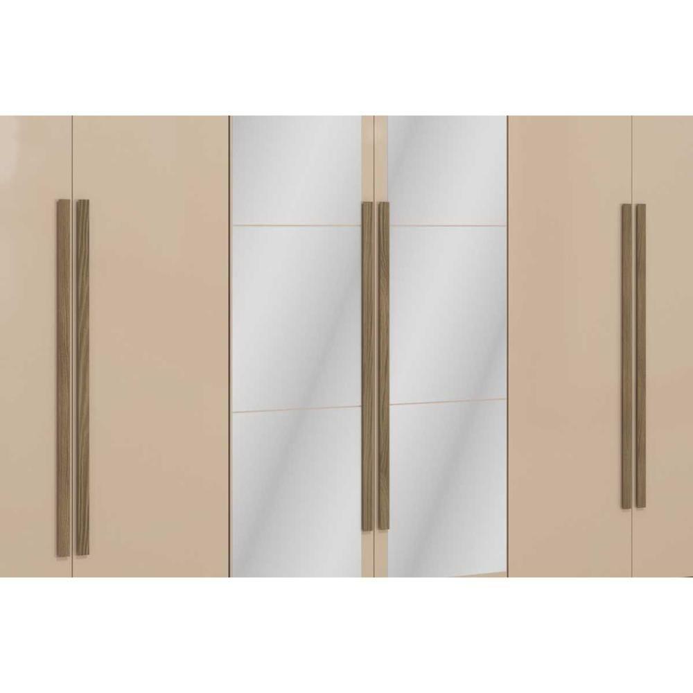 Guarda Roupa Casal 6 Portas (2 C/ Espelho) E 6 Gavetas Cb01n566 Nogueira/macadamia - Kappesberg - 3