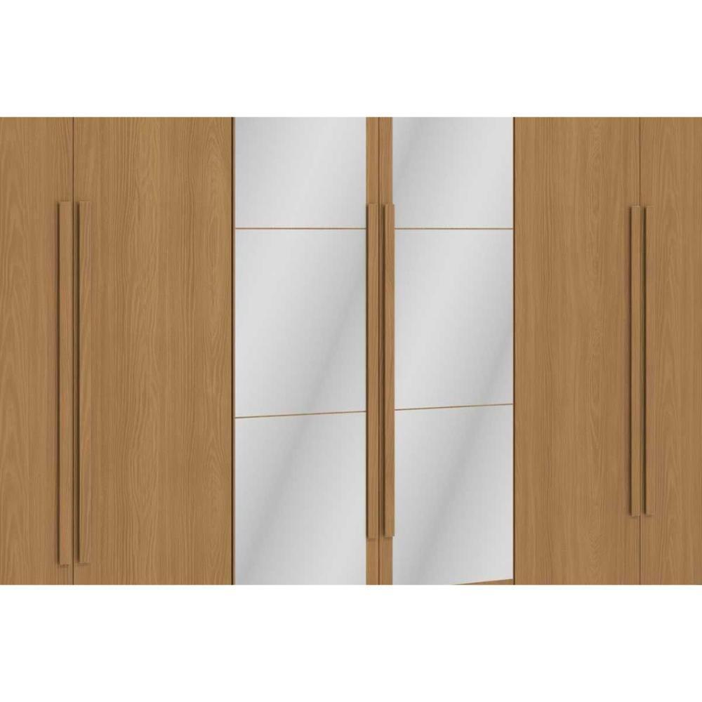 Guarda Roupa Casal 6 Portas (2 C/ Espelho) E 6 Gavetas Cb01n566 Nogueira/macadamia - Kappesberg - 4