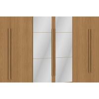 Guarda Roupa Casal 6 Portas (2 C/ Espelho) E 6 Gavetas Cb01n566 Nogueira/macadamia - Kappesberg