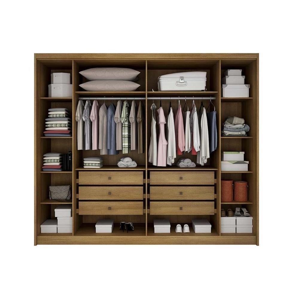 Guarda Roupa Casal 6 Portas (2 Ripadas) E 6 Gavetas Bolonha/santoro Cumaru/fendi 25 - Novo Horizonte - 3