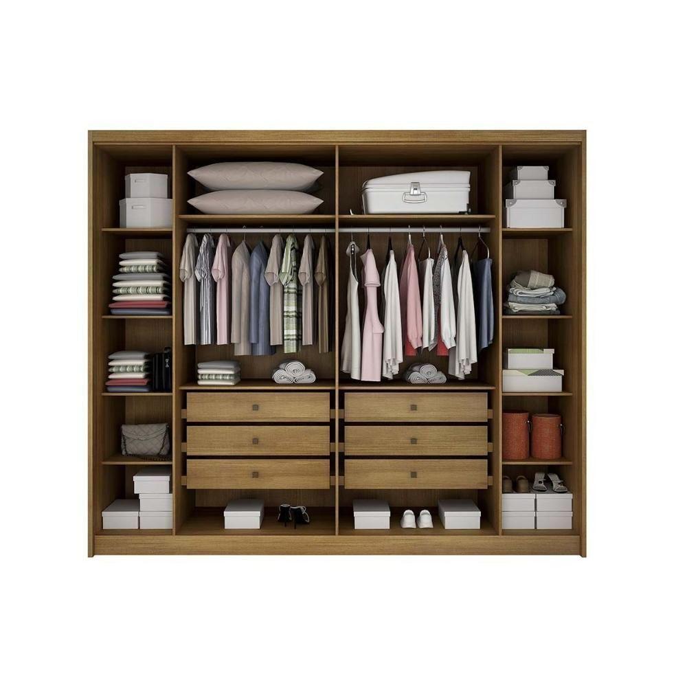 Guarda Roupa Casal 6 Portas (2 C/ Espelho) E 6 Gavetas Bragança/coimbra Cumaru/fendi 25 - Novo Horizonte - 3