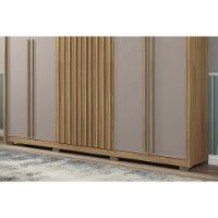 Guarda Roupa Casal 6 Portas (2 Ripadas) E 4 Gavetas New Comodus Buriti/fendi - Caemmun - 3