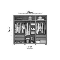 Guarda Roupa Casal 6 Portas (2 Ripadas) E 4 Gavetas New Comodus Buriti/fendi - Caemmun - 8