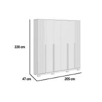 Guarda Roupa Casal 6 Portas (2 Ripadas) E 4 Gavetas Jamile Cinamomo/off White - Acp - 3