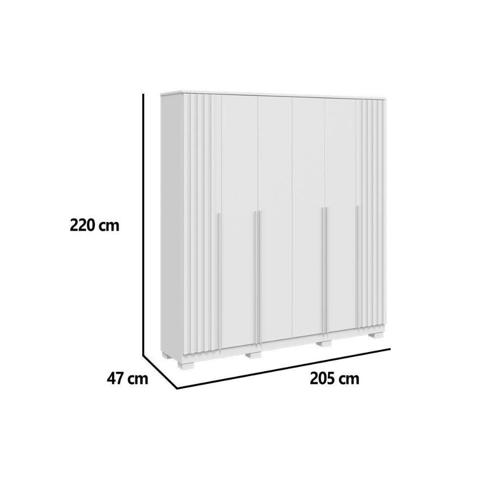 Guarda Roupa Casal 6 Portas (2 Ripadas) E 4 Gavetas Jamile Cinamomo - Acp - 3