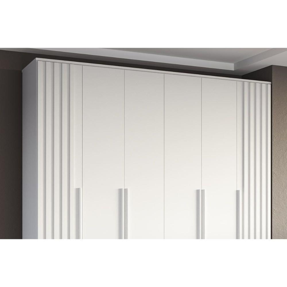 Guarda Roupa Casal 6 Portas (2 Ripadas) E 4 Gavetas Jamile Cinamomo - Acp - 7