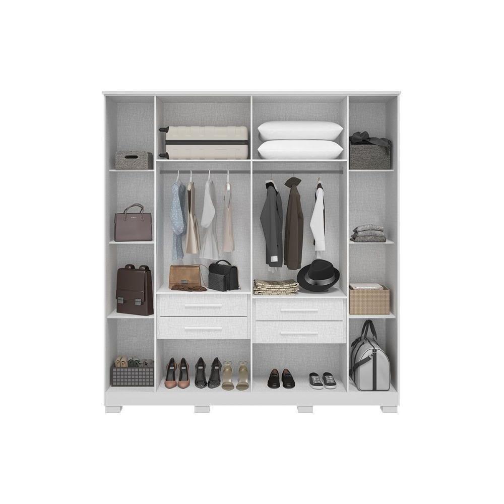 Guarda Roupa Casal 6 Portas (2 Ripadas) E 4 Gavetas Jamile Cinamomo - Acp - 9
