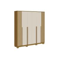 Guarda Roupa Casal 6 Portas (2 Ripadas) E 4 Gavetas Jamile Branco - Acp - 6
