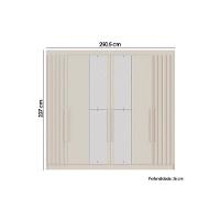 Guarda Roupa Casal 6 Portas (2 Ripadas E 2 C/ Espelho) E 6 Gavetas Potente Braúna/off White - Europa - 2