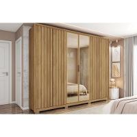 Guarda Roupa Casal 6 Portas (2 C/ Vidros Reflecta) E 4 Gavetas Centurium Buriti - Caemmun - 1