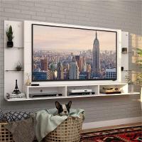 Painel Tv até 65" Prateleiras Vidro Braga Plus Multimóveis - 3