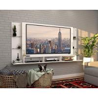 Painel Tv até 65" Prateleiras Vidro Braga Plus Multimóveis